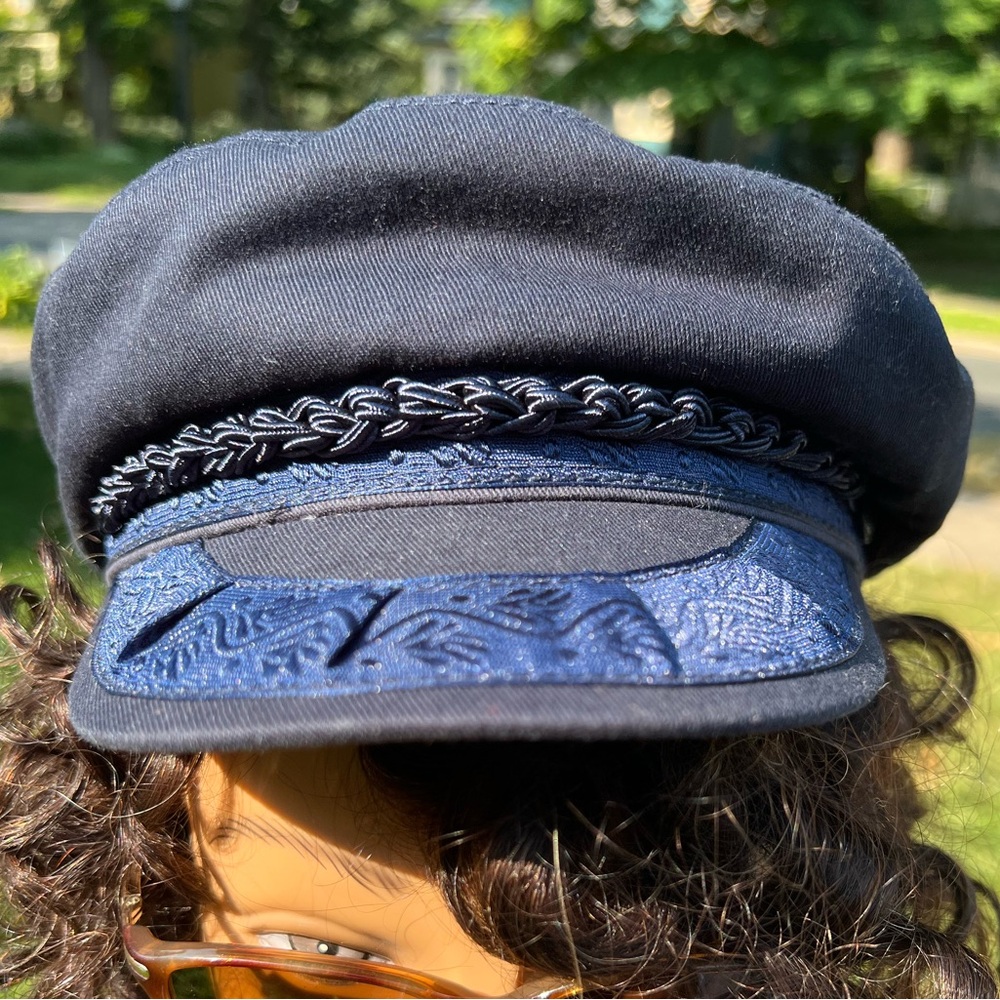 Dorfman Pacific Reformation Fiddler Cap | Navy—Blue Textured Ribbon & Cord—M/L - Picture 4 of 17